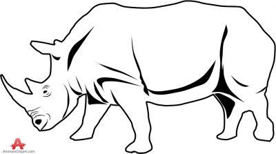 Rhino Outline Drawing