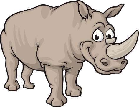 Cartoon Black Rhino