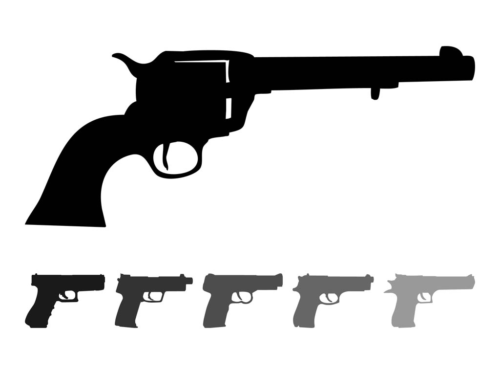 Pistols silhouette clipart free