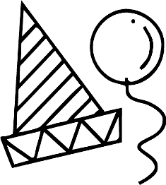 Party Hat Black And White Clipart