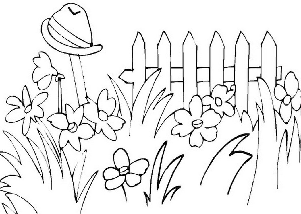 Garden line drawing clipart