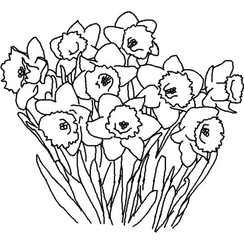 flower garden drawing black and white clipart