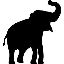 Elephant Silhouette Trunk Up clipart