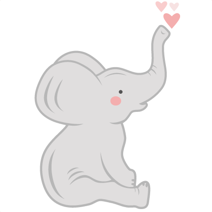 Baby elephant silhouette clipart