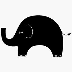 Little cute elephant silhouette, vector illustration by Milena