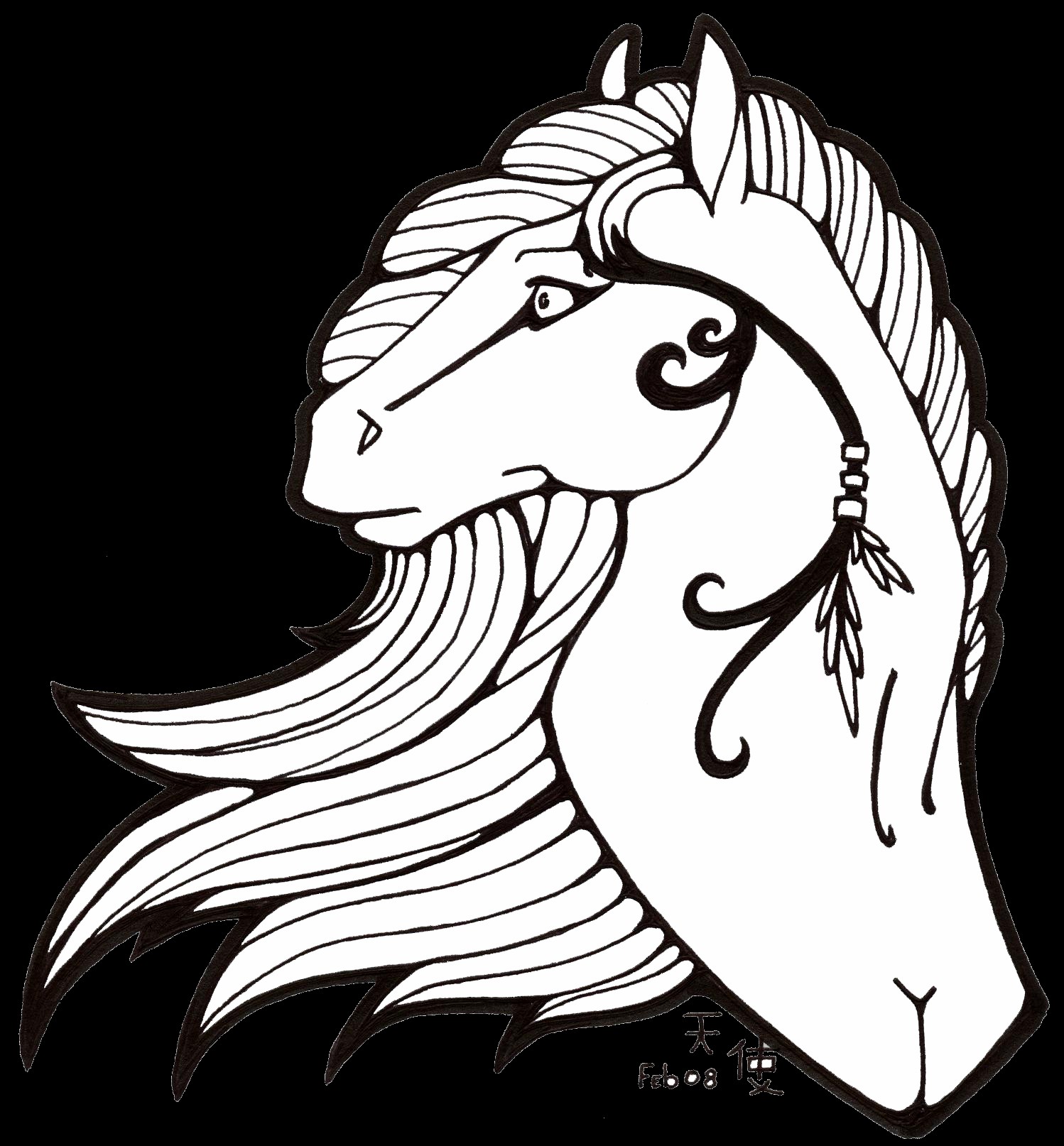 Голова лошади раскраска Единорог
