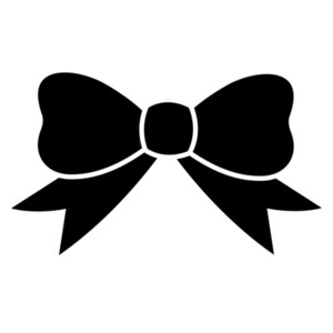 Little girl with hair bow silhouette clipart