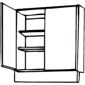 cupboard black and white clipart