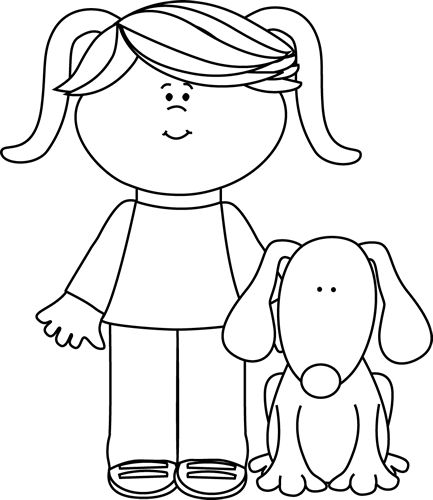 Dog being petted clipart