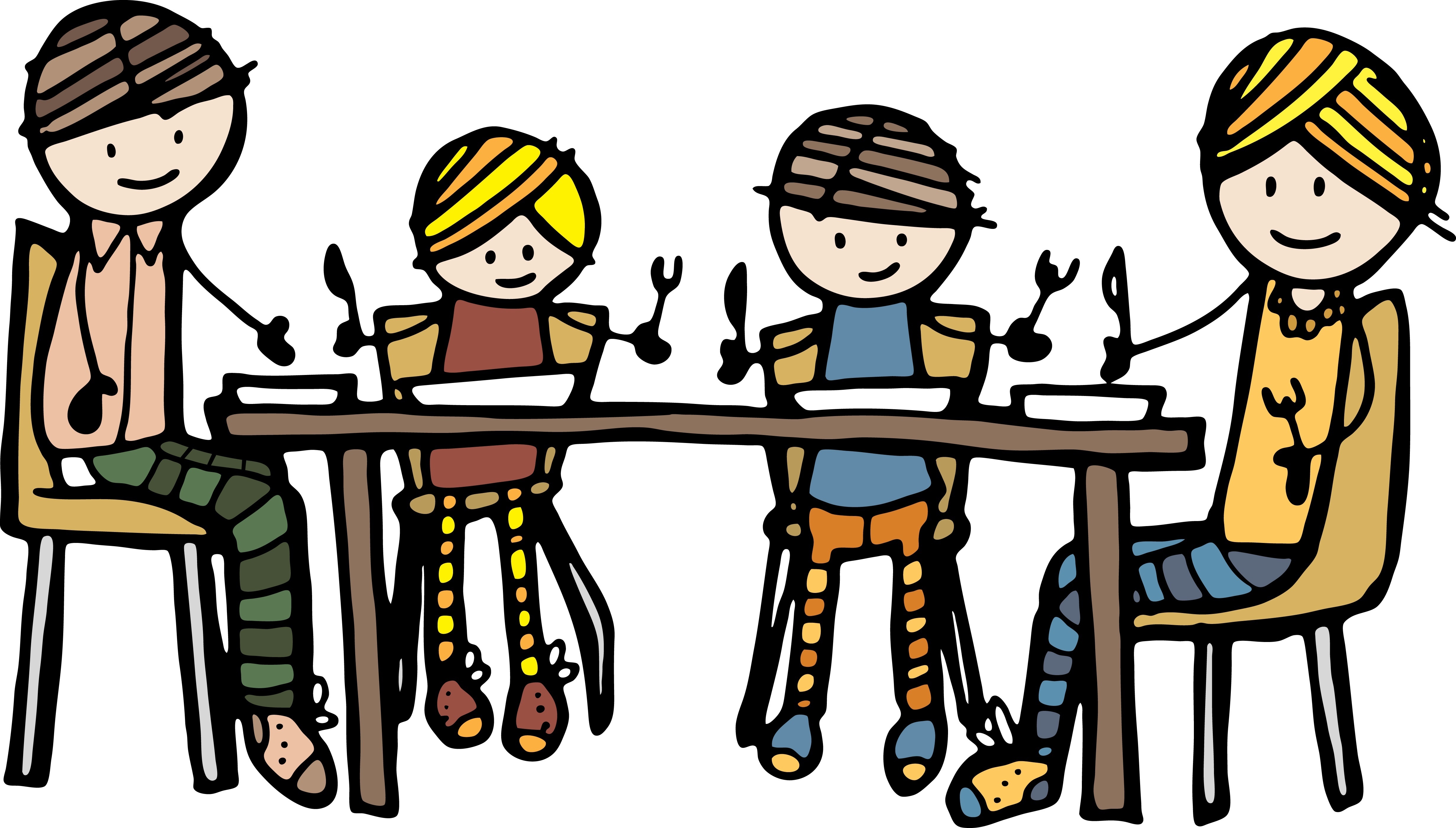 Eating at the table clipart