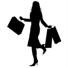 Black girl with shopping bags clipart