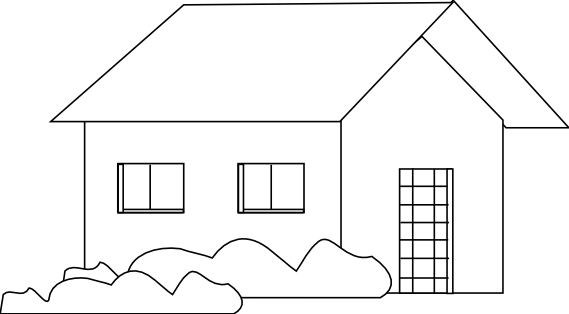House building clipart black and white