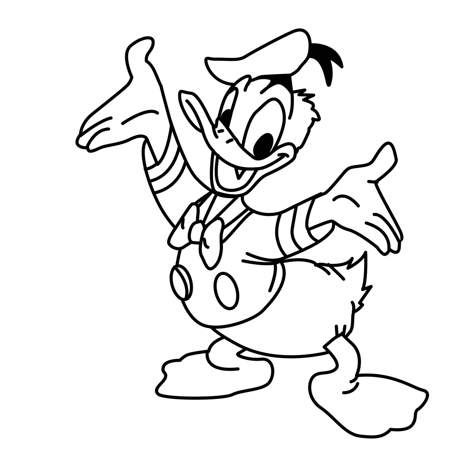 Featured image of post Donald Duck Line Drawing Sketch a light center guide line along both noodles