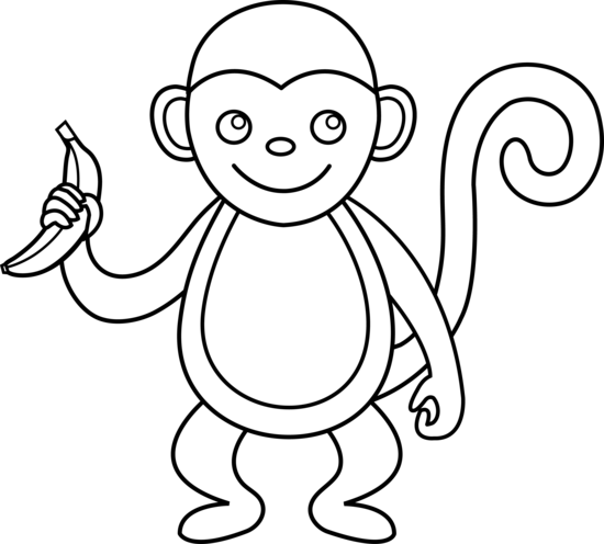 Free black and white monkey clip art