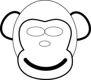 Monkey Face Clip Art Black And White