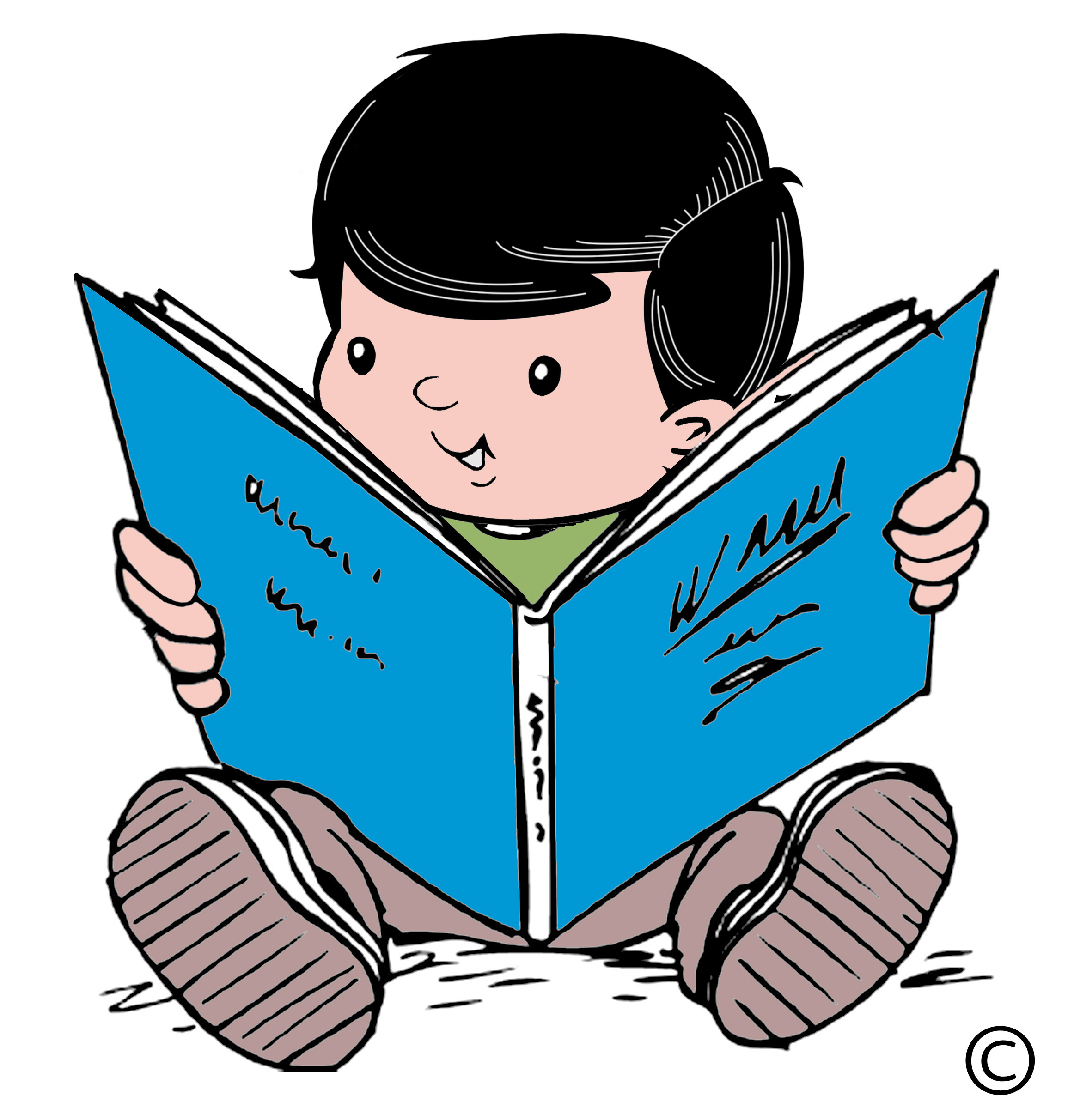 Kid Reading Book Clipart
