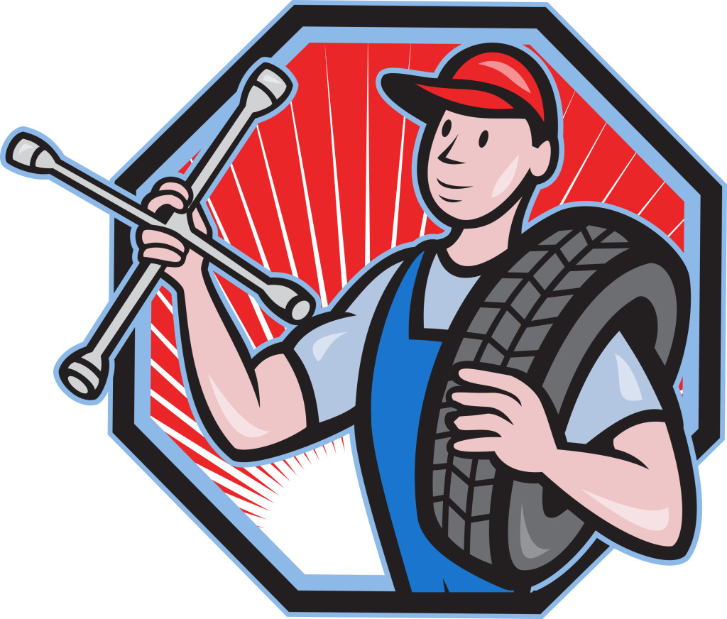 changing a tire cartoon - Clip Art Library