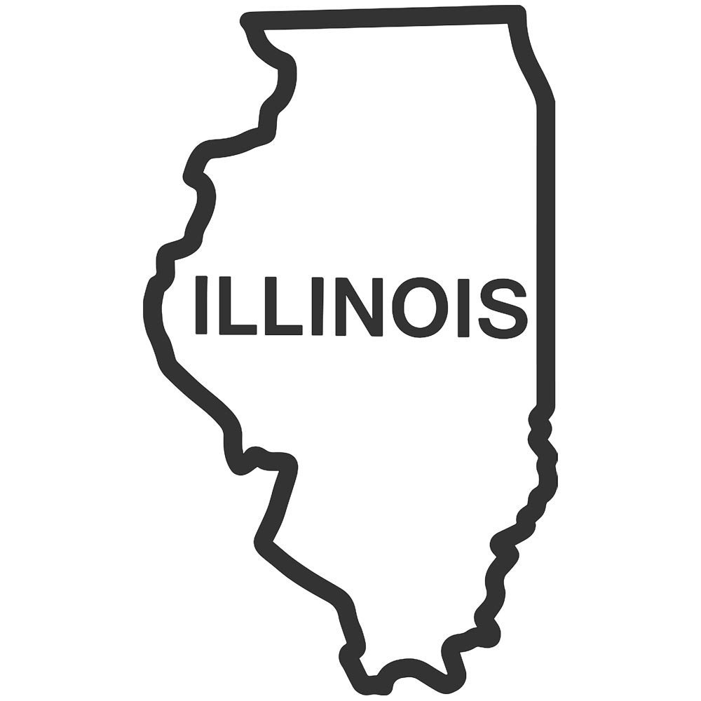 Outline Of Illinois With Chicago