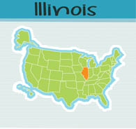 Fifty US States: Illinois Clipart