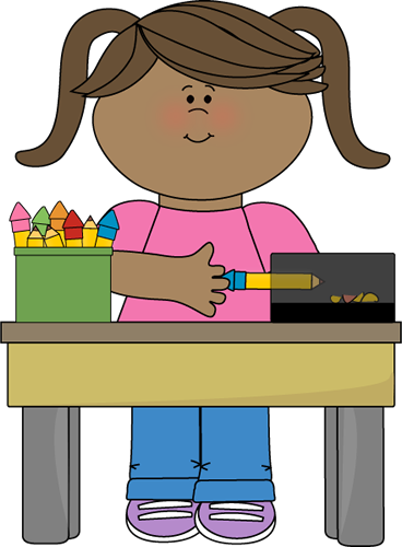 Table work clipart with girl