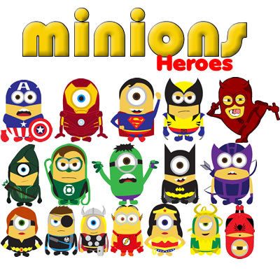 Minions Avengers 18 cliparts CDR image, vector graphics free mail
