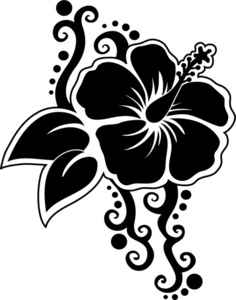 Tropical Flower Clipart Black And White