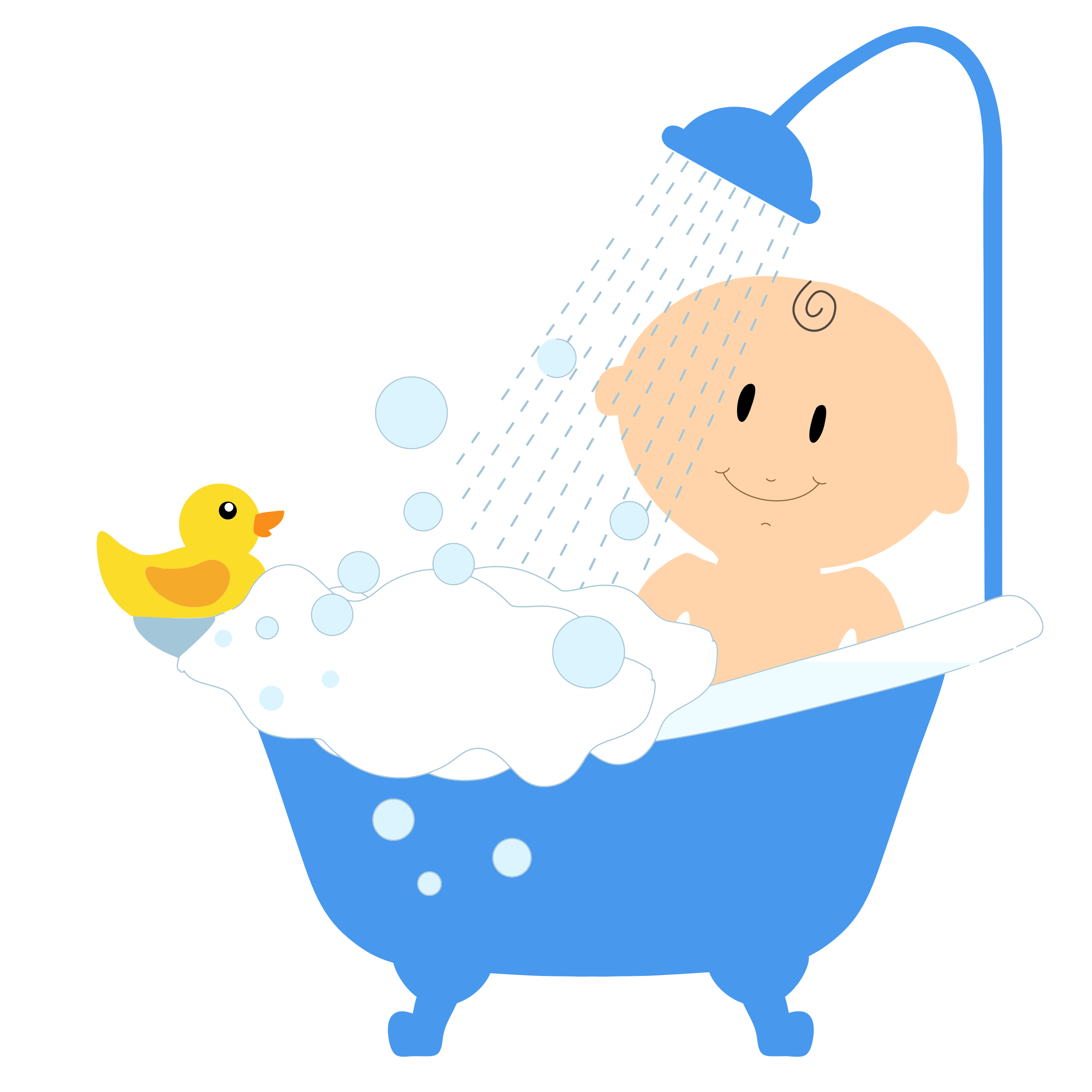 Baby bath clipart