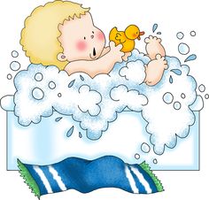 Bathing baby clipart