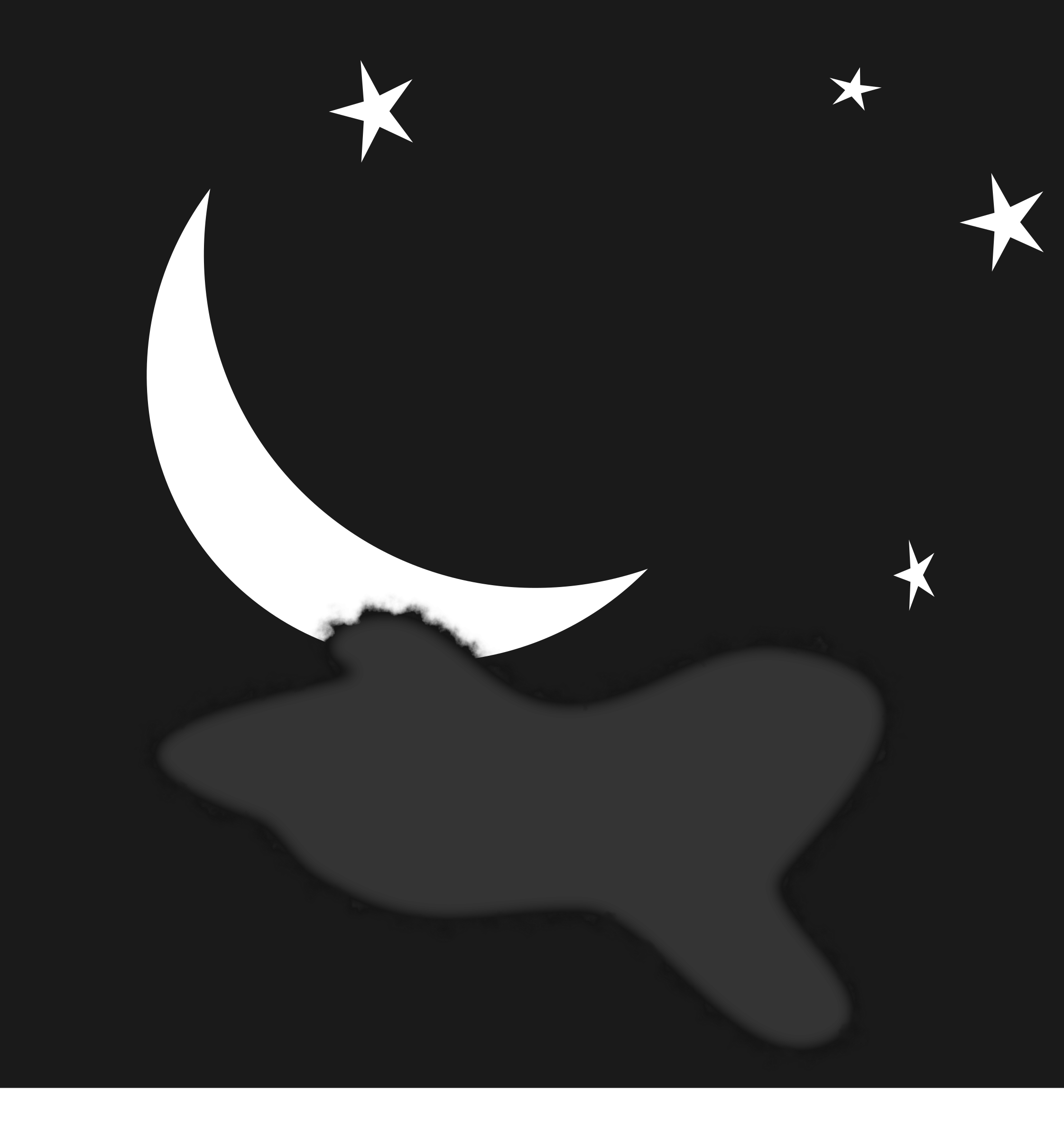Night Sky Drawing Black And White Clipart