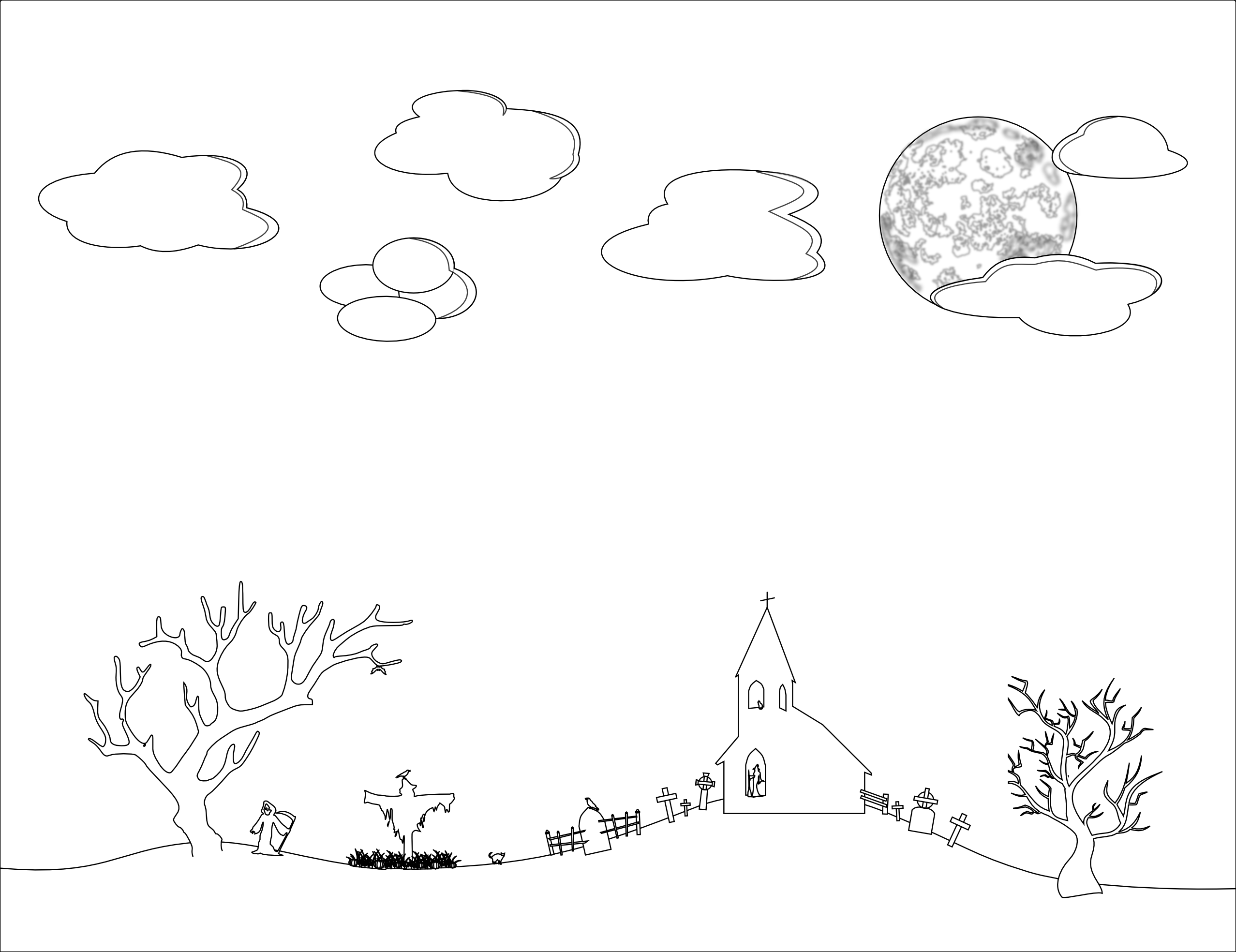 Sky Black And White Clipart