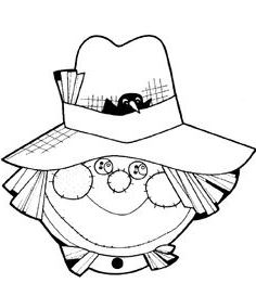 scarecrow hat coloring page