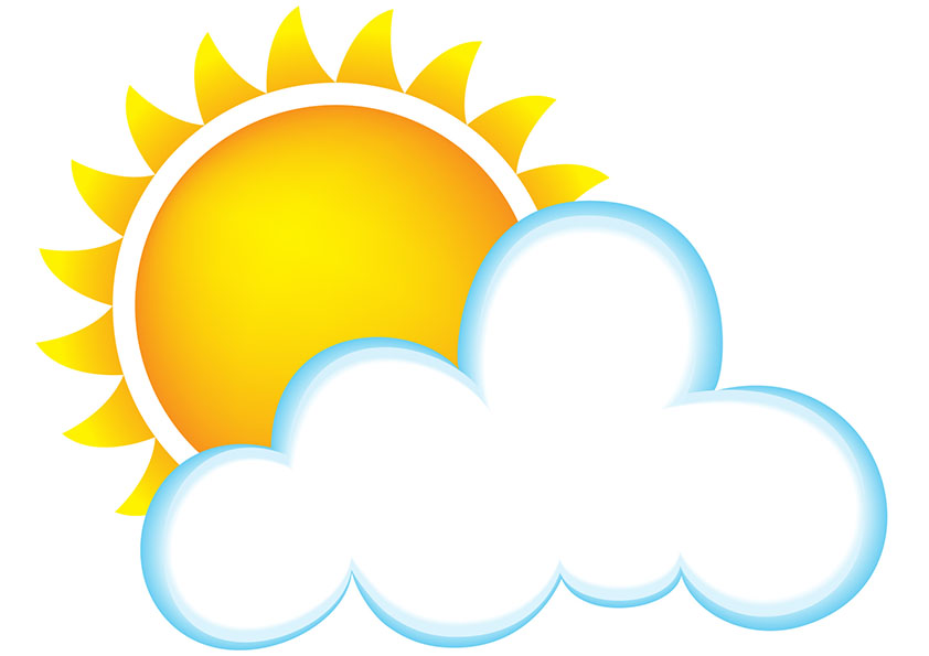 sun shining through clouds clipart