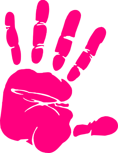 Hand Print Pink Clipart
