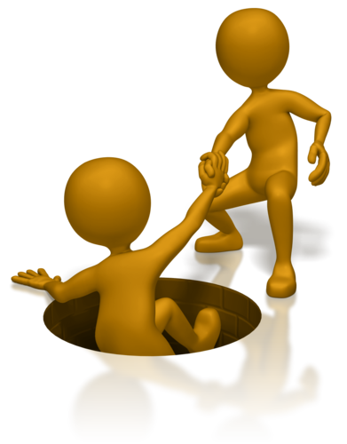 Helping people climbing clipart