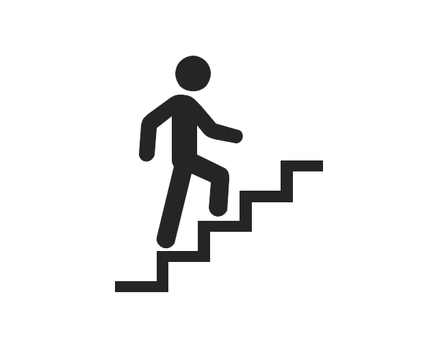 Person walking up stairs clipart