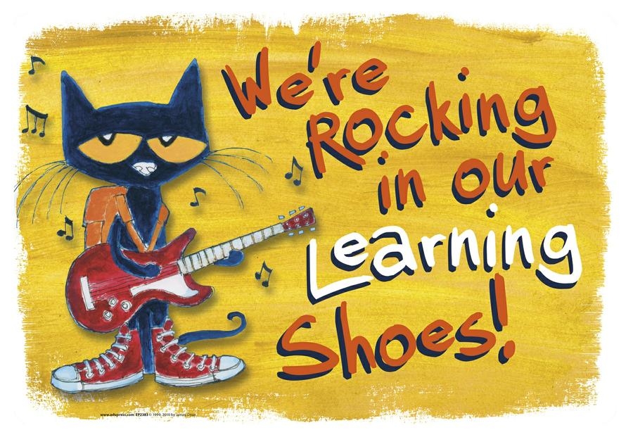 Pete the cat rocking in my school shoes clipart