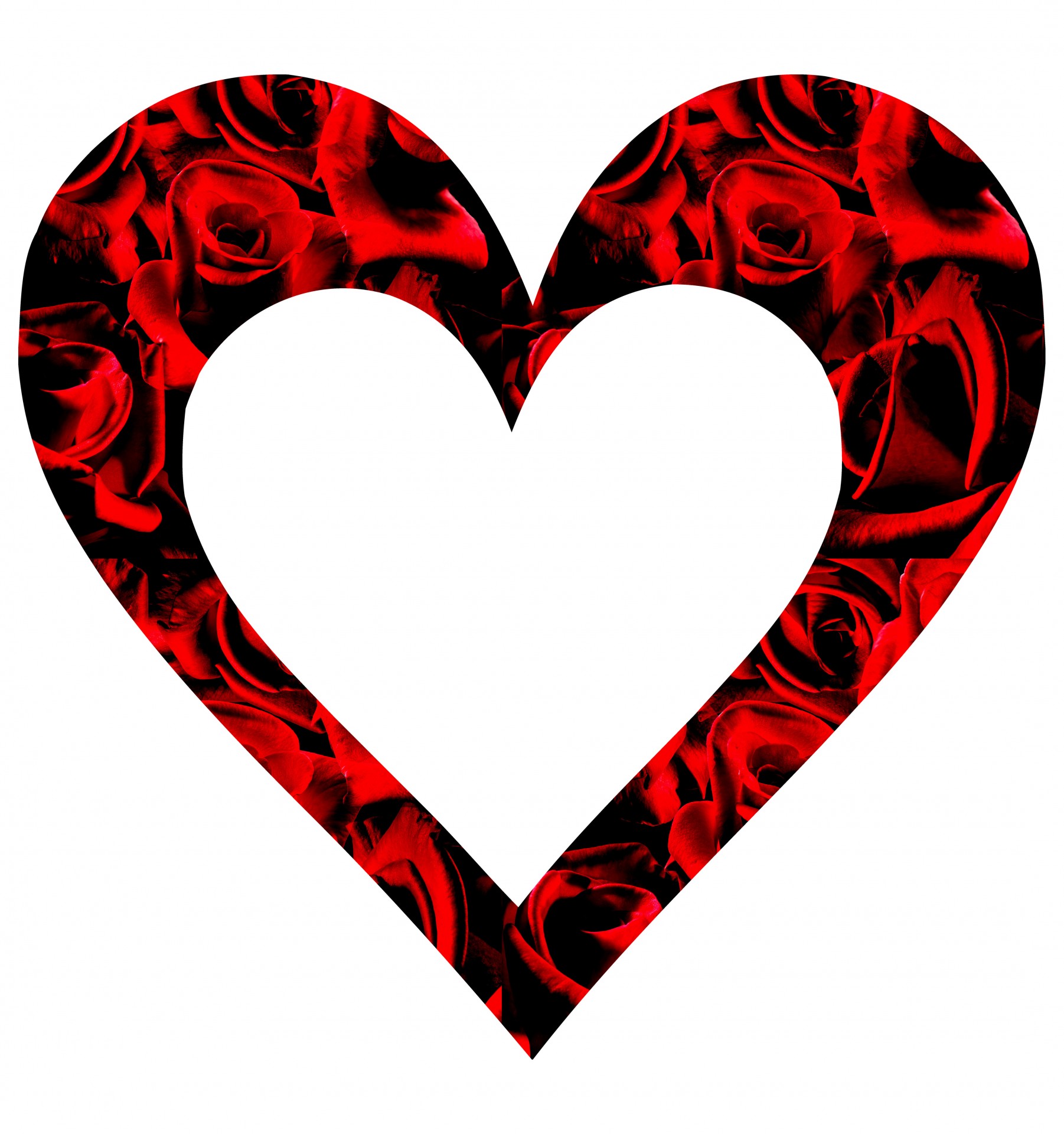 Clipart red roses heart
