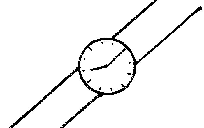 Hand watch clipart black and white