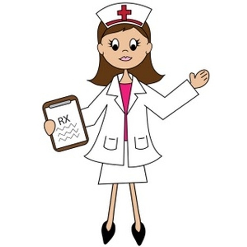 nurse black and white clipart