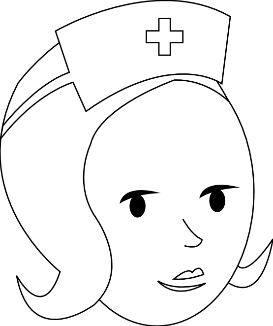 Nurse Black And White Clipart