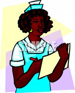 African american nurse clipart