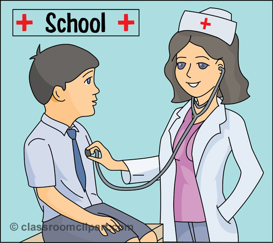 School clinic clipart black and white