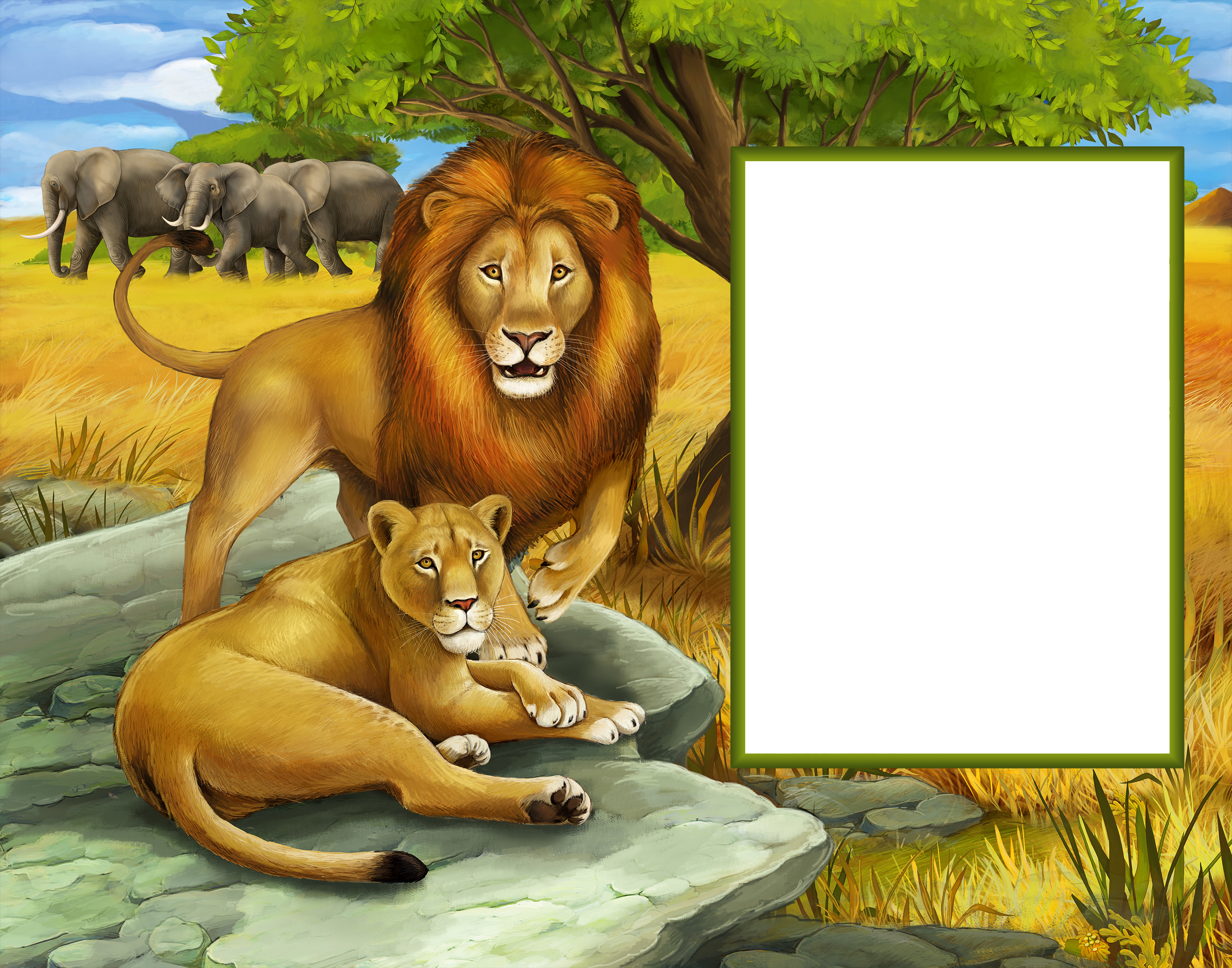 The Lion in Jungle Clip Art � Clipart Free Download