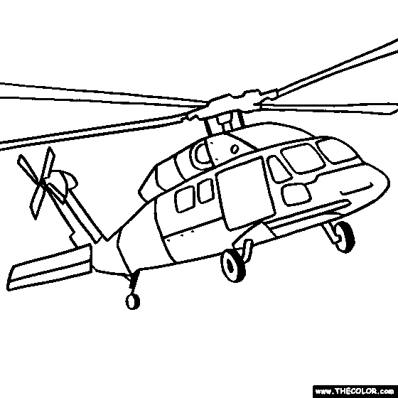 Blackhawk helicopter clipart black and white