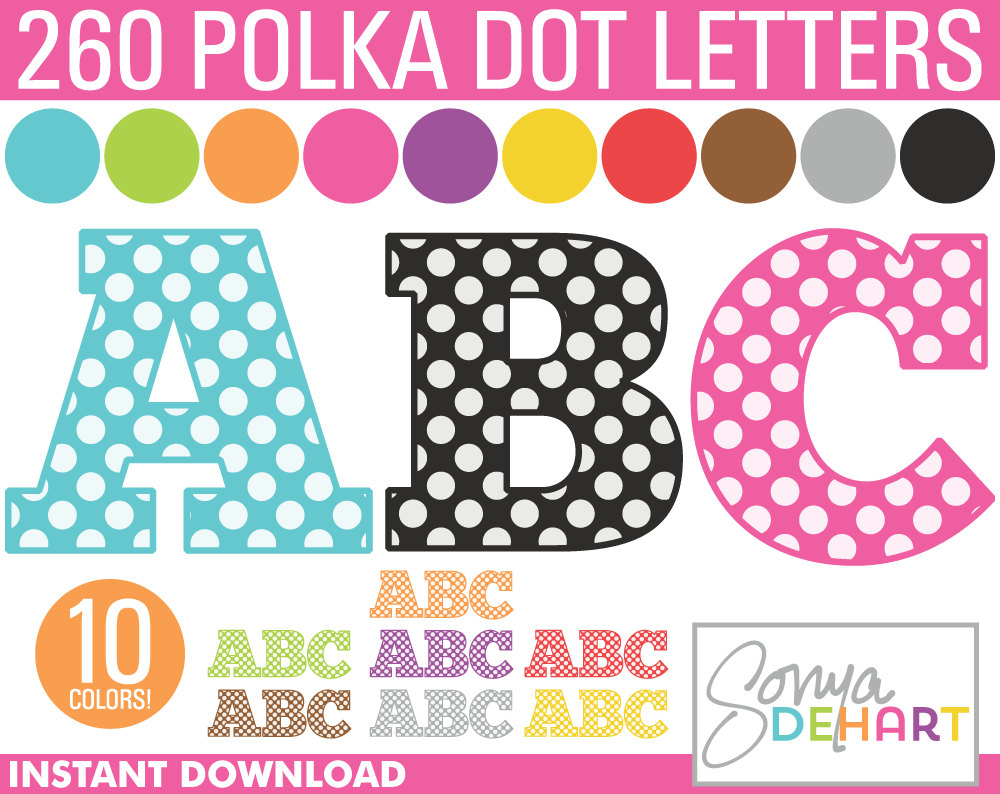 Free Printable Polka Dot Alphabet Letters Clip Art Library