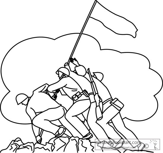 Military day black and white clipart