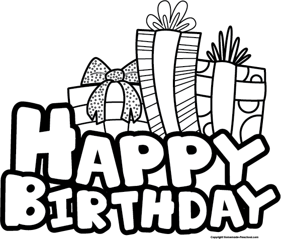 Birthday clipart black and white free