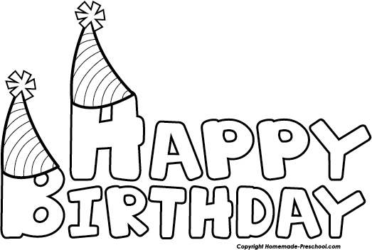 Birthday clipart free black and white