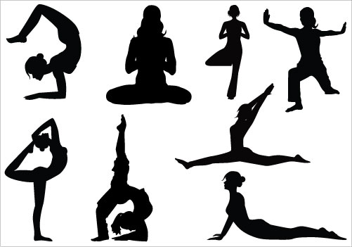 Yoga clipart black and white