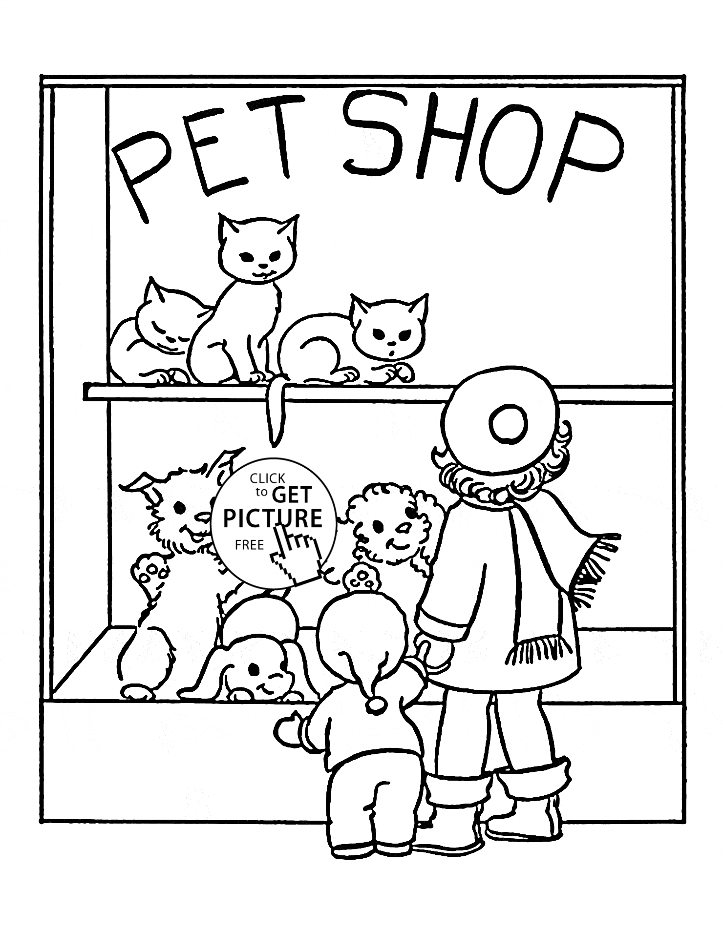 Pet Store Clipart Black And White 18926